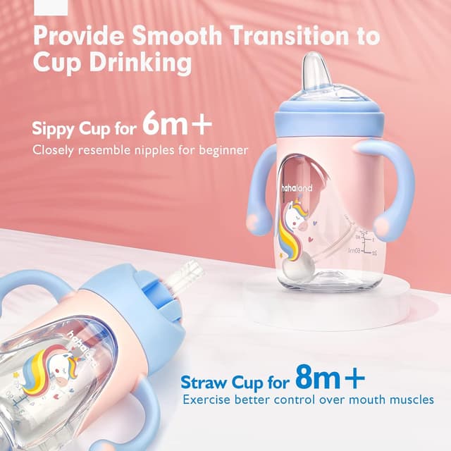 Detalle de hahaland 2 in 1 baby sippy cup 240ml