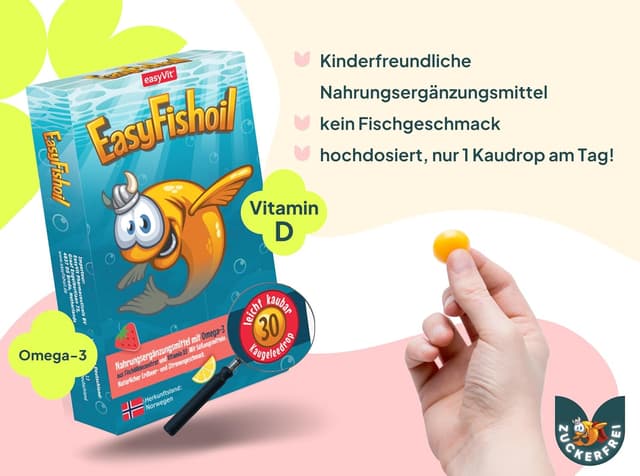 Detalle de EasyFishoil Omega-3 Jelly für Kinder mit D3 – Soft Jellies für 30 Tage