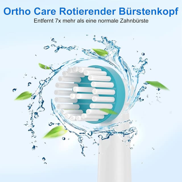 Detalle de 8 Stück Ortho Care Aufsteckbürsten – kompatibel mit Braun Oral-B elektrischen Zahnbürsten, für präzise Reinigung an Zahnspangen