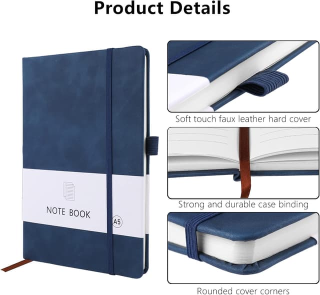 Detalle de A5 Notebook PU Leather Journal 200 Pages 📒