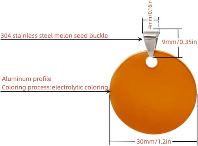 Detalle 2 de NanTun round aluminium blank dog tags (DIY engraved) – 30 pack