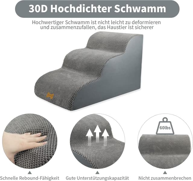 Detalle de Nepfaivy Hundetreppe 60x40x40cm