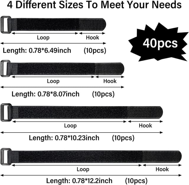 Thumbnail 1 de AIRUEEK 40 cinghie nylon riutilizzabili 20 mm