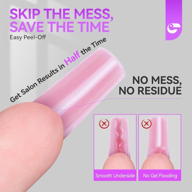 Detalle 2 de gelike ec Professional Dual Nail Forms für Builder-Gel – 240 Sandwich-Nagelformen in 15 Größen (Ballerina)