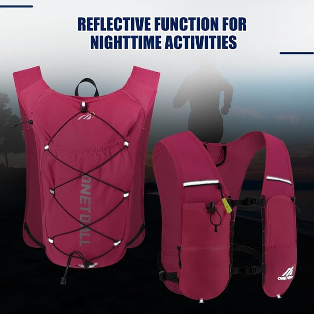 Thumbnail 6 de ONETOALL 6L Reflective Running Vest with 2L Hydration Bladder and 500ml Bottle