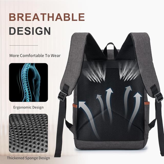 Detalle 2 de SUCIKORIO 40x30x15cm Travel Backpack Underseat Cabin Bag with 15.6-inch laptop compartment (Brown)