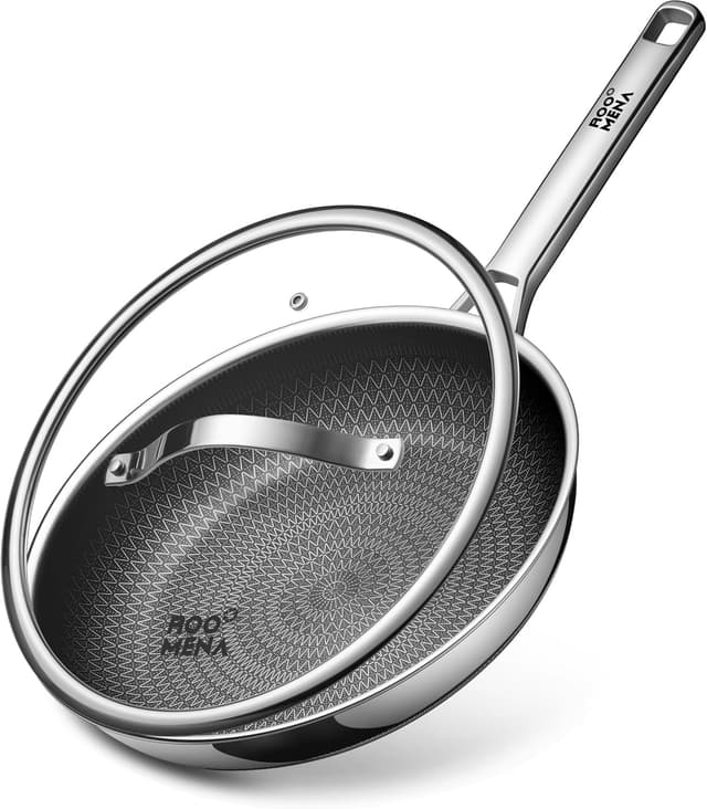 Detalle de Roomena Frying Pans Non Stick Hybrid Ceramic Skillet (12 Inch) with Lid