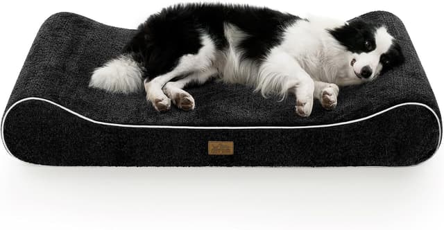 Detalle de COZY KISS Panier Chien XL orthopédique 130x90x20 cm avec coussin lavable – noir