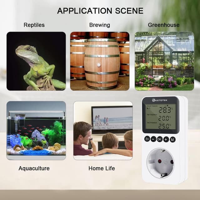 Thumbnail 6 de KETOTEK Giorno Notte Presa termostato digitale 220V per terrario 🌡