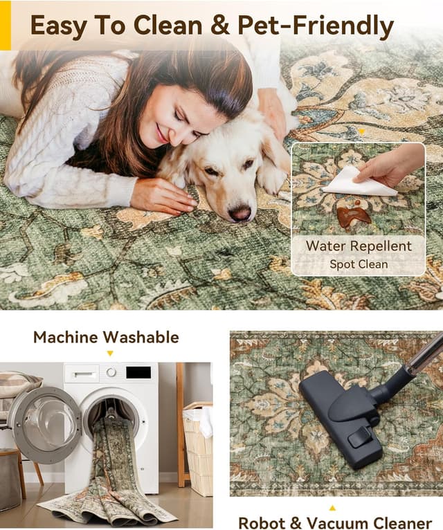 Detalle 2 de RELEANY Area Rug 8x10 Washable Non-Slip 📐