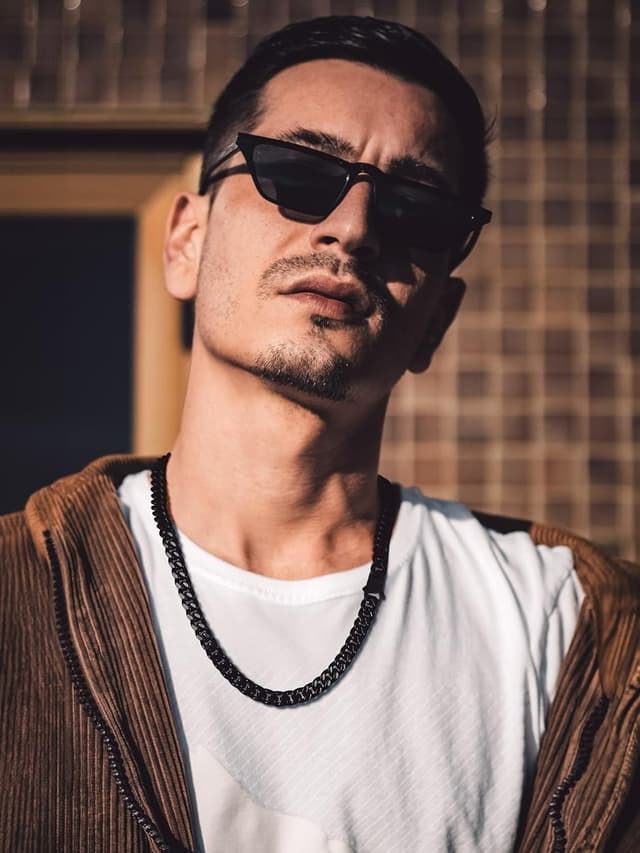 Detalle de Bandmax Panzerkette Herren aus Edelstahl (316L) 5/7/9/12 mm – kubanische Gliederkette schwarz mit auswahlbarer Länge