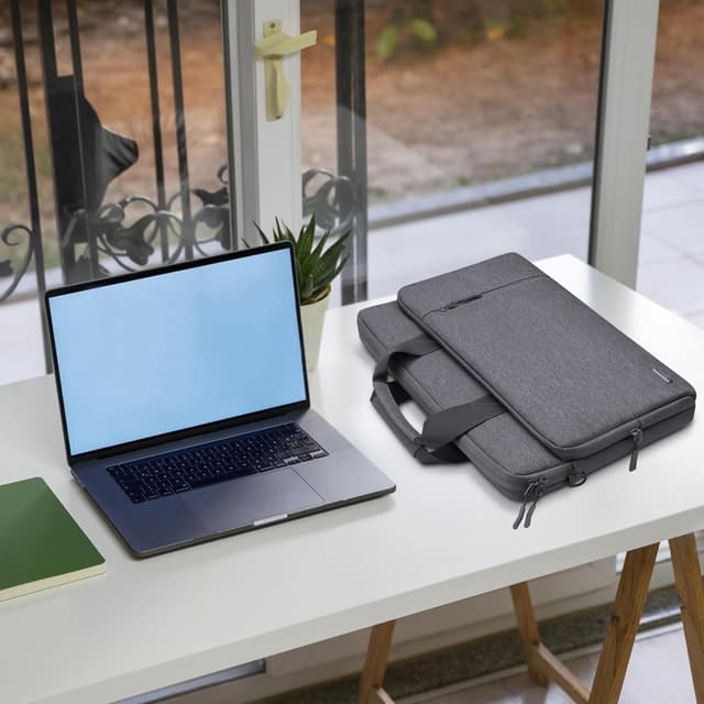 Detalle de TECOOL 15.6–16 inch Laptop Bag with 360° Protective 600D Waterproof Case (Dark Grey)