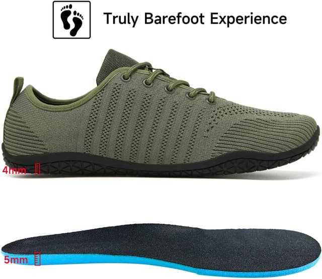 Detalle de Merdoo Barfuss Schuhe Damen & Herren – Minimalistische Barfuß-Sneaker mit breiter Zehenbox und Zero-Drop Sohle