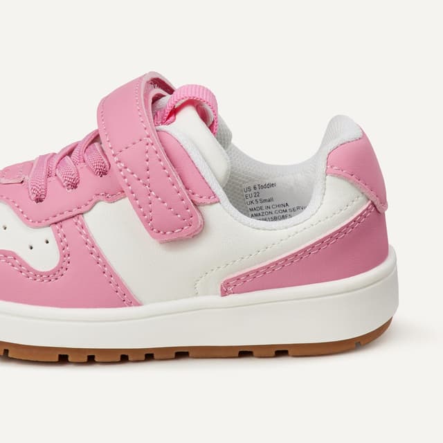 Detalle de Amazon Essentials Unisex Kids’ Low-Top Hook & Loop Court Trainers