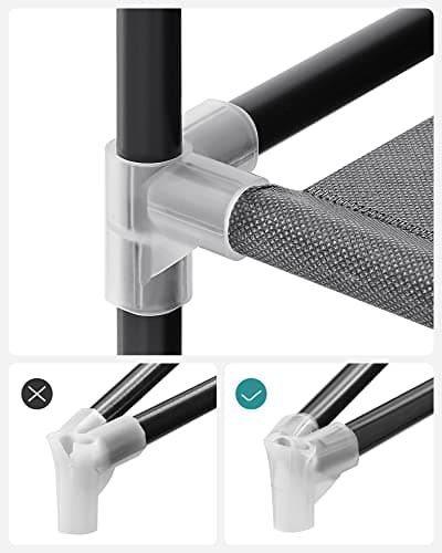 Detalle 1 de SONGMICS Armario Plegable Tela 3 Barras y Estantes