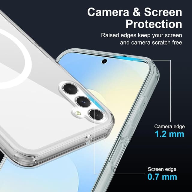 Detalle 2 de XTCASE Coque magnétique pour Samsung Galaxy S26 compatible MagSafe (transparente, anti-rayures) avec bumper TPU antichoc