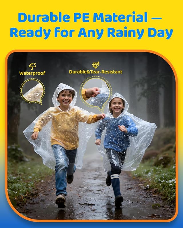 Detalle 2 de Kids rain poncho pack, 6 to 24