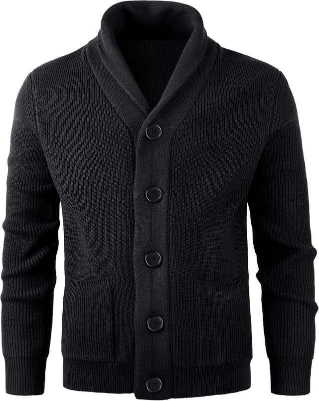 Detalle 2 de KTWOLEN Herren Strickjacke mit Knopfverschluss