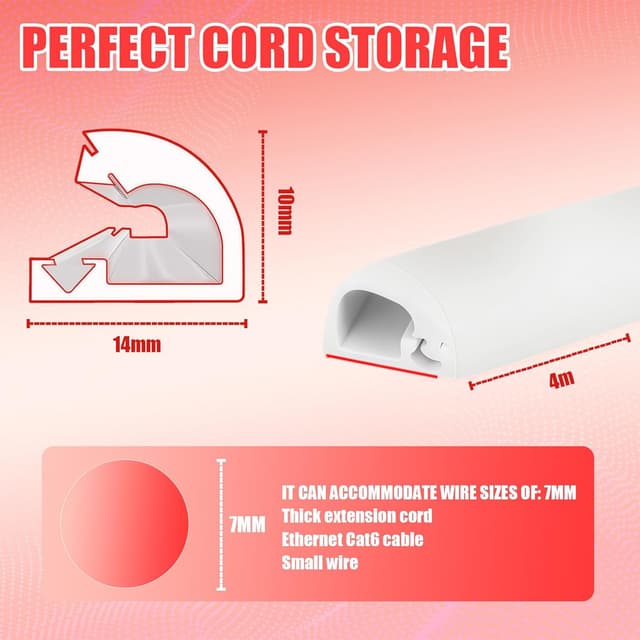 Detalle 2 de Canalina passacavi adesiva Ledebouk 4 metri
