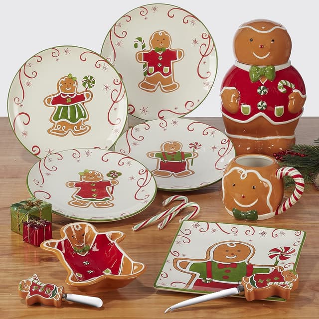 Detalle de Certified International Holiday Magic Gingerbread 6" Canape Plates (Set of 4)