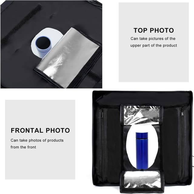 Detalle de Konseen Portable Photo Studio Light Box 24"x24"x24" dimmable LED kit with 192 lights and 4 backdrops (UK plug)