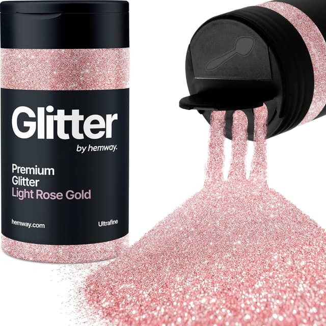 Detalle de Light Rose Gold Glitter Shaker (130g) – Ultrafine metallic flake for resin, epoxy & crafts