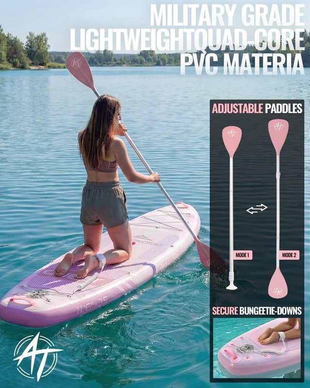 Detalle de ATPROSS 11'6" x 35" Inflatable Paddle Board (450 lbs capacity) with SUP Accessories Kit & Backpack