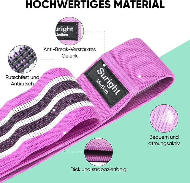 Detalle de Suright Widerstandsbänder Yogagürtel 3 Stufen