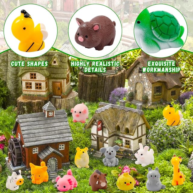 Detalle de 42 Pcs Mini Resin Animals