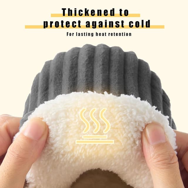 Thumbnail 6 de Misolin Women’s Cloud Bootie Corduroy Slippers with Memory Foam & Anti-Slip Sole (Indoor/Outdoor)