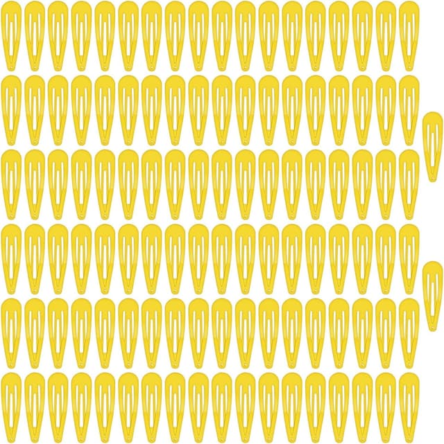 Detalle de LOPHE Fermagli per capelli da donna: 110 clip in metallo con molla, colore giallo