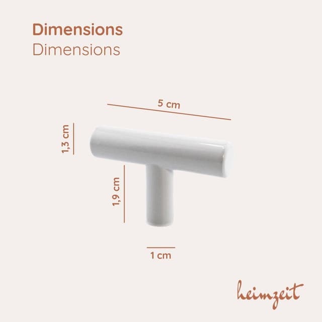 Detalle 2 de heimzeit Poignées de placard inox 12 pièces