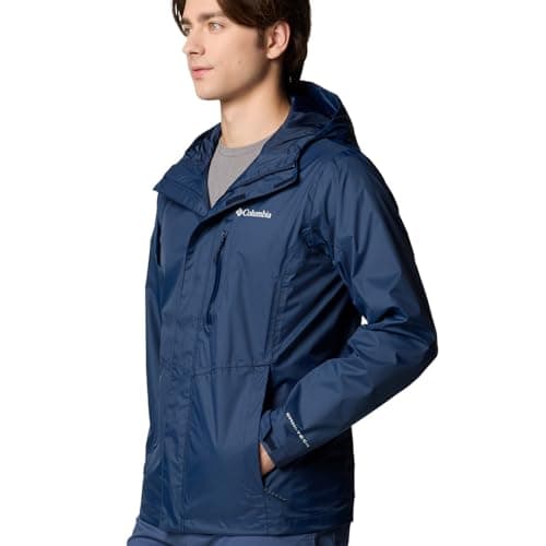 Detalle 2 de Columbia Pouring Adventure Jacket III para hombre: chubasquero impermeable para senderismo