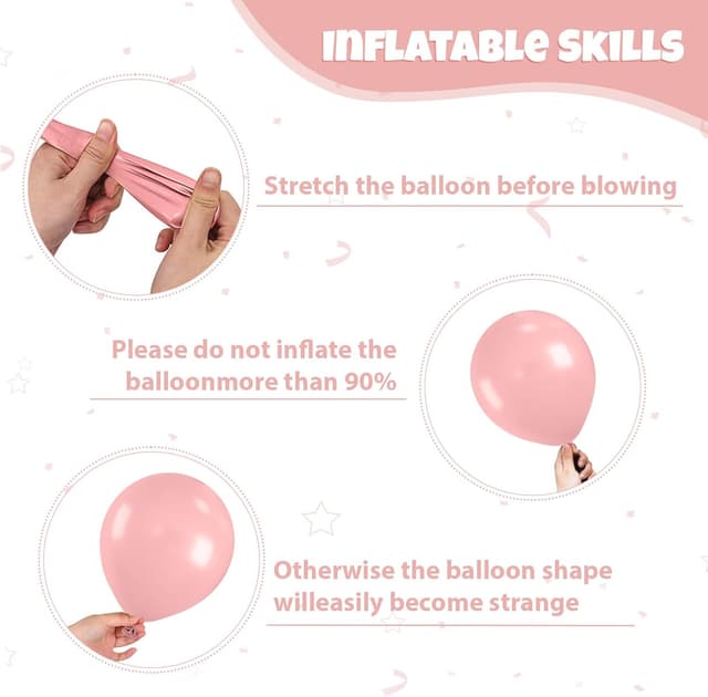 Detalle de Biapian Pink and Gold Balloons (50 Pack, 12 Inch) Retro Blush & Metallic Gold Confetti Party Decorations