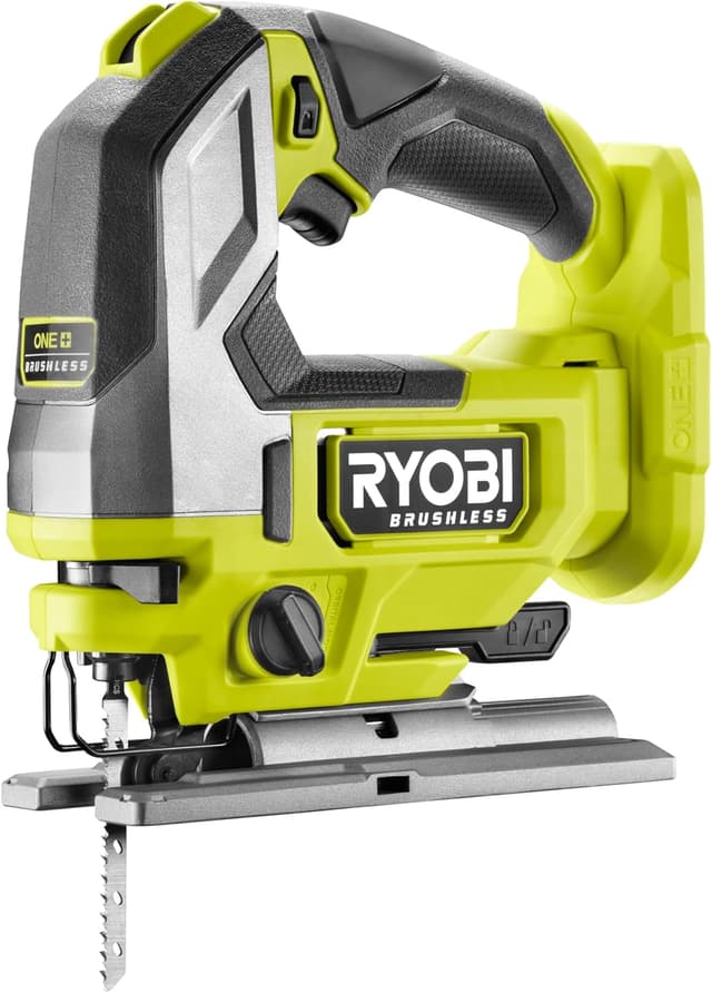 Detalle de Ryobi RJS18BL-0 18V ONE+ Brushless Cordless Jigsaw (Bare Tool) – for precise, tool-free bevel changes
