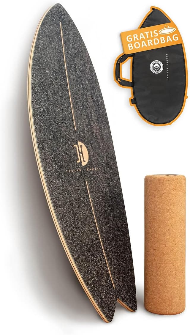 Detalle de JUCKER HAWAII Balance Board Ocean Rocker – Balanceboard mit Rocker Shape aus 100% Echtholz