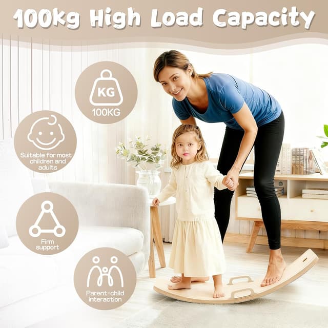 Detalle 2 de LGMCF Wooden Wobble Balance Board 80x30CM