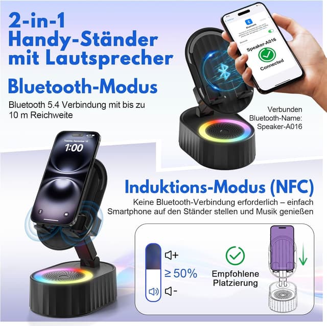 Thumbnail 6 de Bluetooth Lautsprecher mit Handyständer 4–13 Zoll