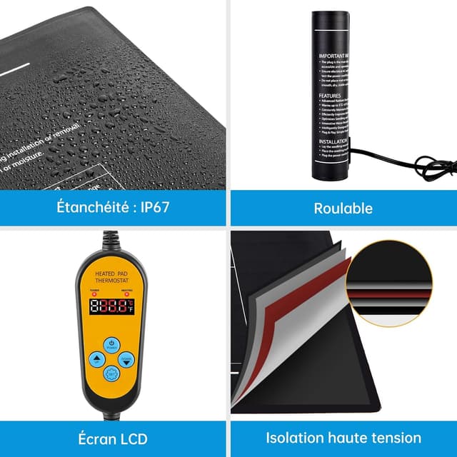 Thumbnail 4 de WADEO Estera Calefactora Ajustable 🌱 Calor para Plantas y Germinación