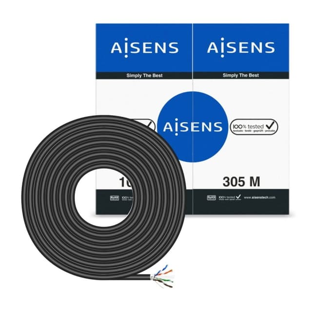 Detalle 2 de Aisens A135-0674 Cable RJ45 FTP Cat.6 305 m negro 📡
