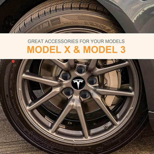 Thumbnail 6 de RUIZHI Tapas tuerca rueda para Tesla Model 3 S X (negro)