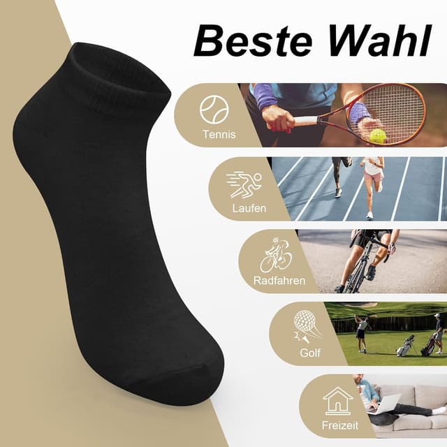 Detalle de Libella Sneaker-Socken (12 Paar) mit Baumwolle – unisex Kurzsocken für Sneaker, Sport und Alltag