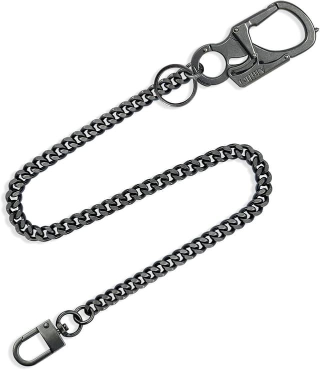 Detalle de Ahiller Geldbörsenkette mit Verschluss – Herren-Jeans-/Geldbeutelkette im Doppelschloss-Design