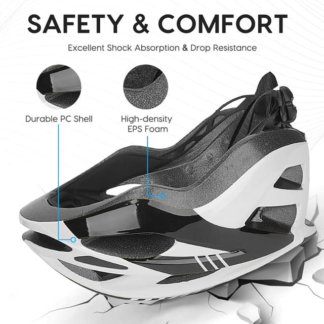 Detalle de DmTown Bike Helmet (Men & Women) with Adjustable 55–62cm Fit, 19 Oversized Vents and Removable Padding