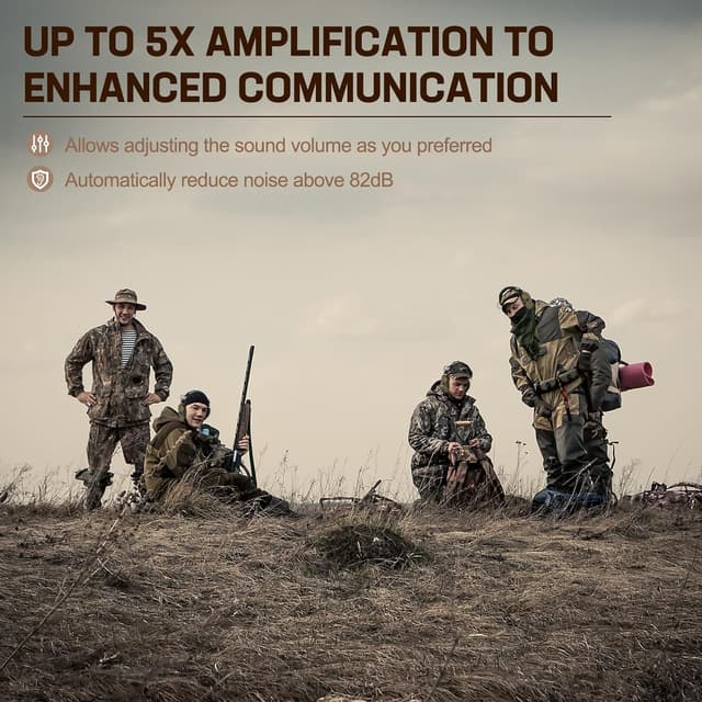 Detalle 2 de Floriogra Electronic Ear Protection for Shooting (NRR 23dB, 5X Sound Amplification)