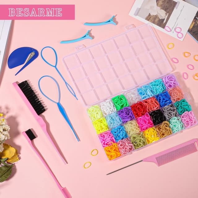 Detalle de 28 Colors Rubber Bands Set with 8 Hair Styling Tools (1,500 pcs) for Baby & Toddler