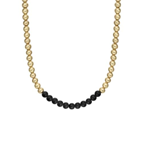 Detalle de Armani Exchange Collar acero inoxidable negro dorado