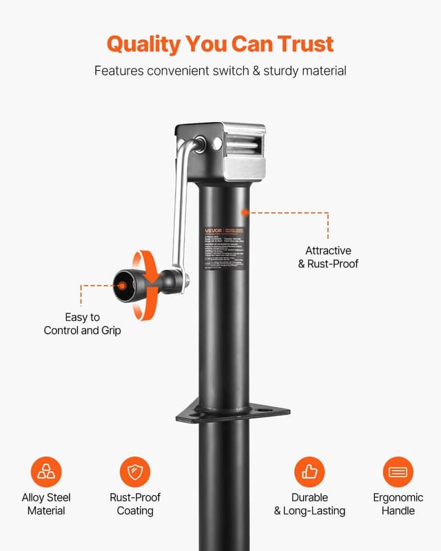 Thumbnail 3 de VEVOR 5000 lbs A-Frame Trailer Jack 15" 🛻