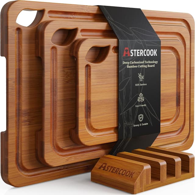 Detalle de Astercook Bamboo Cutting Boards 3-Piece 🍽
