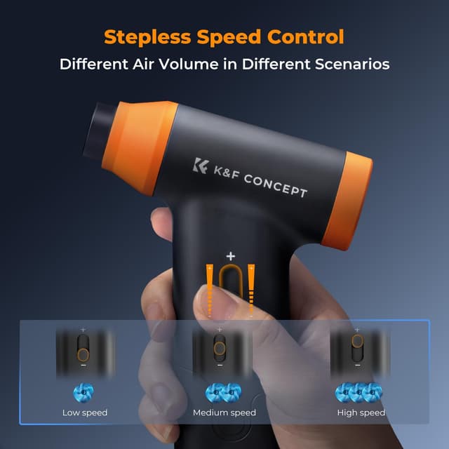 Detalle de K&F CONCEPT BS200 2-in-1 elektrischer Staubgebläse & Staubsauger mit Akku (150.000 U/min, Typ-C)